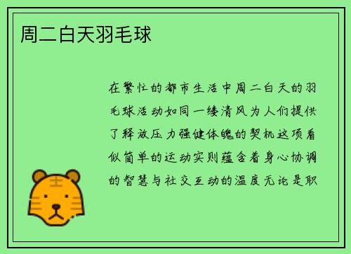 周二白天羽毛球