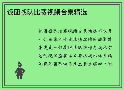 饭团战队比赛视频合集精选